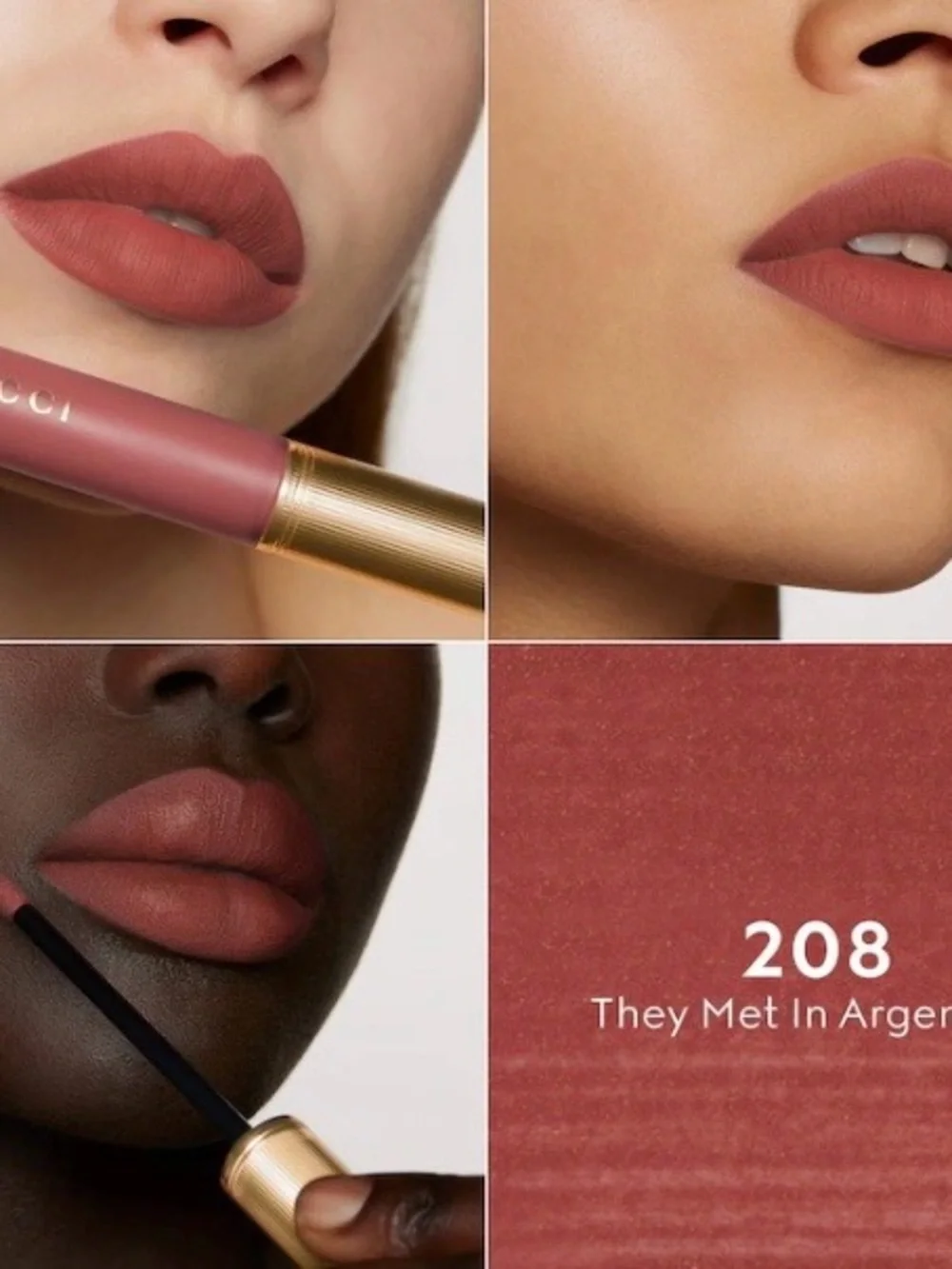 Gucci Rouge A Levres Liquid MatLipstick 💄 They Met in Argentina 208